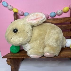 VTG Wallace Berrie cream tan pink Bunny Rabbit Plush Realistic 1982 HTF Y2K